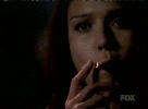 Jessica Alba smoking a cigarette