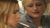 Kristen Bell smoking a cigarette
