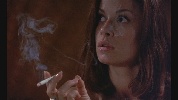Lorri Bagley smoking a cigarette