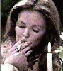 Shelly Fabares smoking a cigarette
