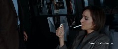 Valeria Golino smoking a cigarette