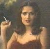 Salma Hayek smoking a cigarette
